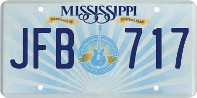MS license plate JFB717