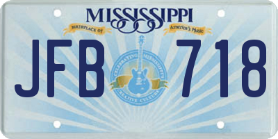 MS license plate JFB718