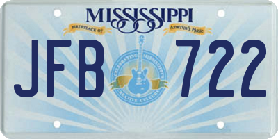 MS license plate JFB722