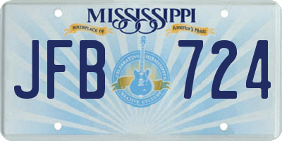 MS license plate JFB724