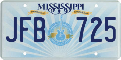 MS license plate JFB725