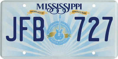 MS license plate JFB727