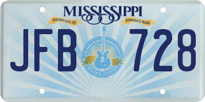 MS license plate JFB728