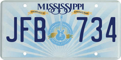 MS license plate JFB734