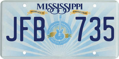 MS license plate JFB735