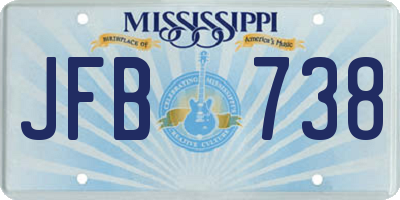 MS license plate JFB738
