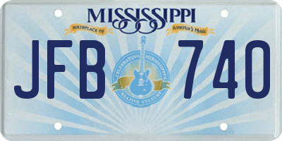 MS license plate JFB740
