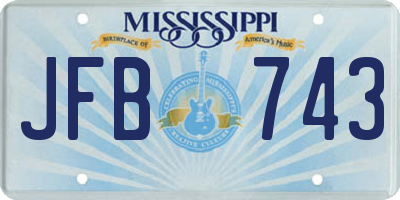 MS license plate JFB743