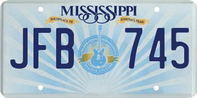 MS license plate JFB745