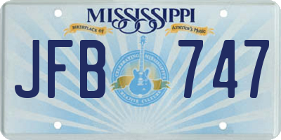 MS license plate JFB747
