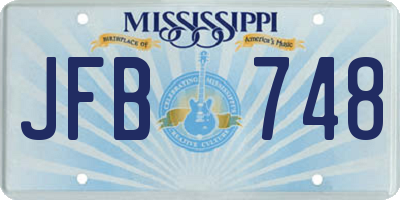 MS license plate JFB748