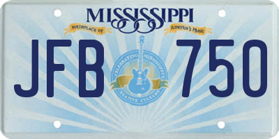 MS license plate JFB750