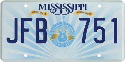 MS license plate JFB751