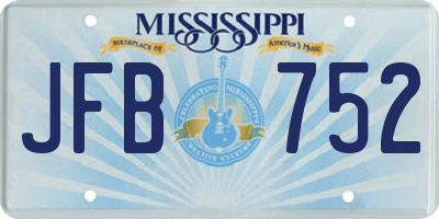 MS license plate JFB752