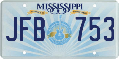 MS license plate JFB753