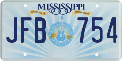 MS license plate JFB754