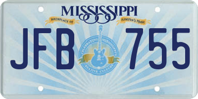 MS license plate JFB755