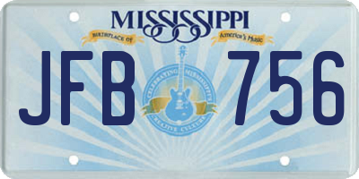 MS license plate JFB756