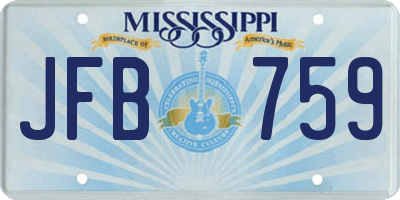 MS license plate JFB759