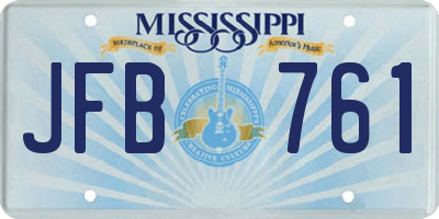 MS license plate JFB761