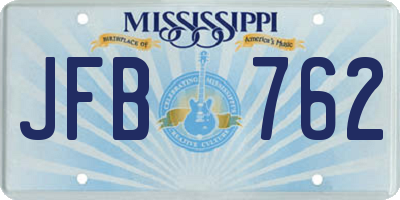 MS license plate JFB762