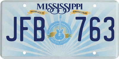 MS license plate JFB763