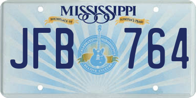 MS license plate JFB764