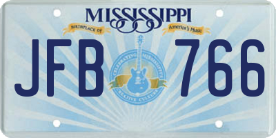 MS license plate JFB766