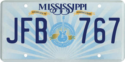 MS license plate JFB767