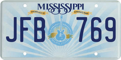 MS license plate JFB769