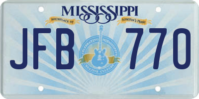 MS license plate JFB770