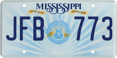 MS license plate JFB773