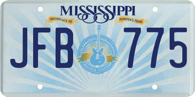 MS license plate JFB775