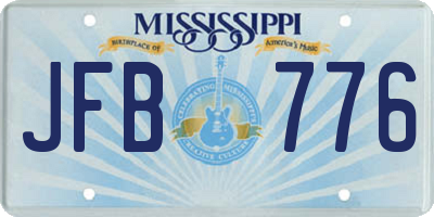 MS license plate JFB776