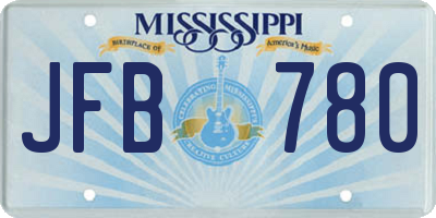 MS license plate JFB780