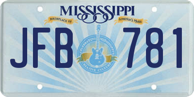 MS license plate JFB781
