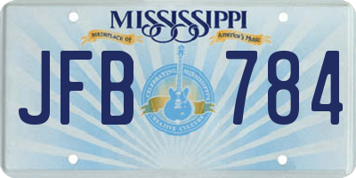 MS license plate JFB784