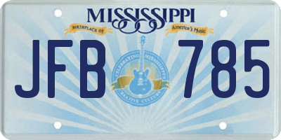 MS license plate JFB785