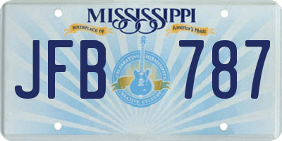 MS license plate JFB787