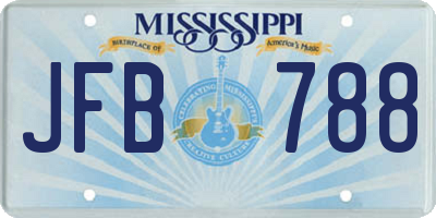MS license plate JFB788