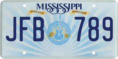 MS license plate JFB789