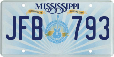 MS license plate JFB793