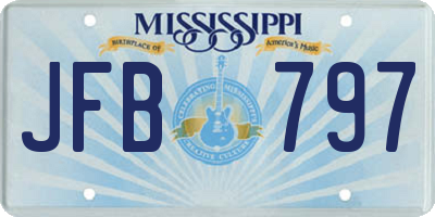 MS license plate JFB797