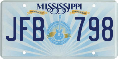MS license plate JFB798