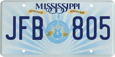 MS license plate JFB805