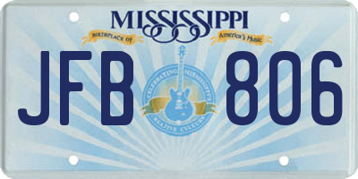 MS license plate JFB806