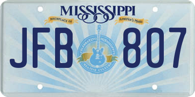 MS license plate JFB807