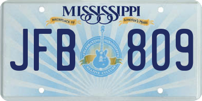 MS license plate JFB809