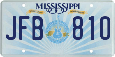 MS license plate JFB810