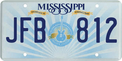 MS license plate JFB812